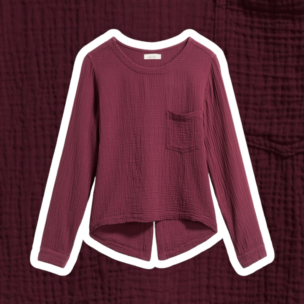 No tags/labels, barely worn “Laura Cotton Gauze Split Back Top" from Bella Dahl
